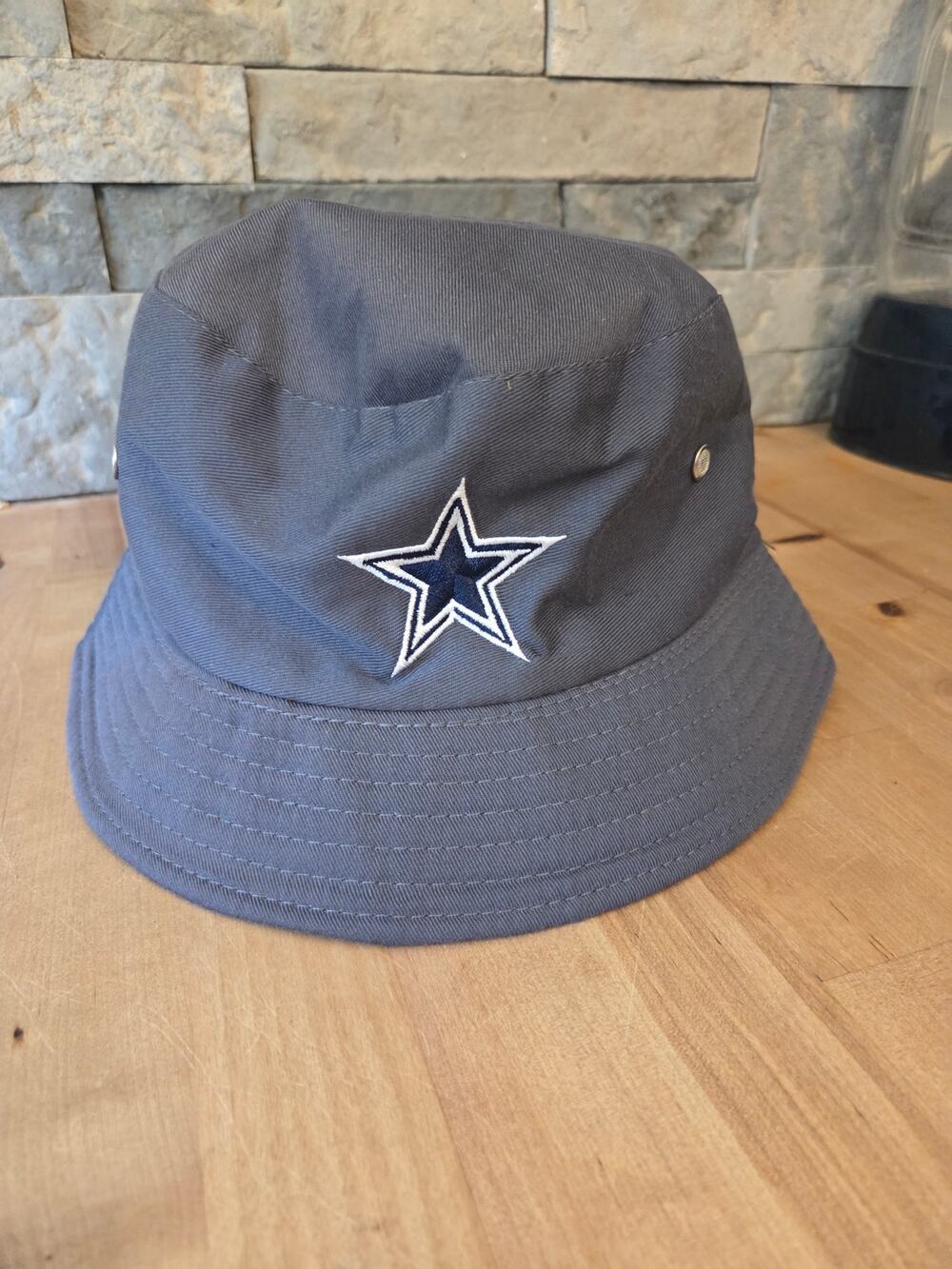 Dallas Cowboys Bucket Hat Grey/Blue Embroidered Star Logo Cotton Sun Day Cap Men